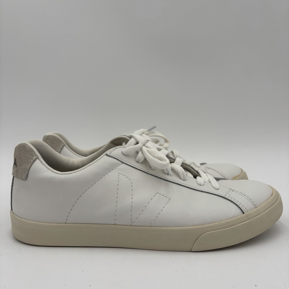 VEJA Low Esplar Leather Lace-Up Sneakers Womens Size 9 White Shoes EU 40